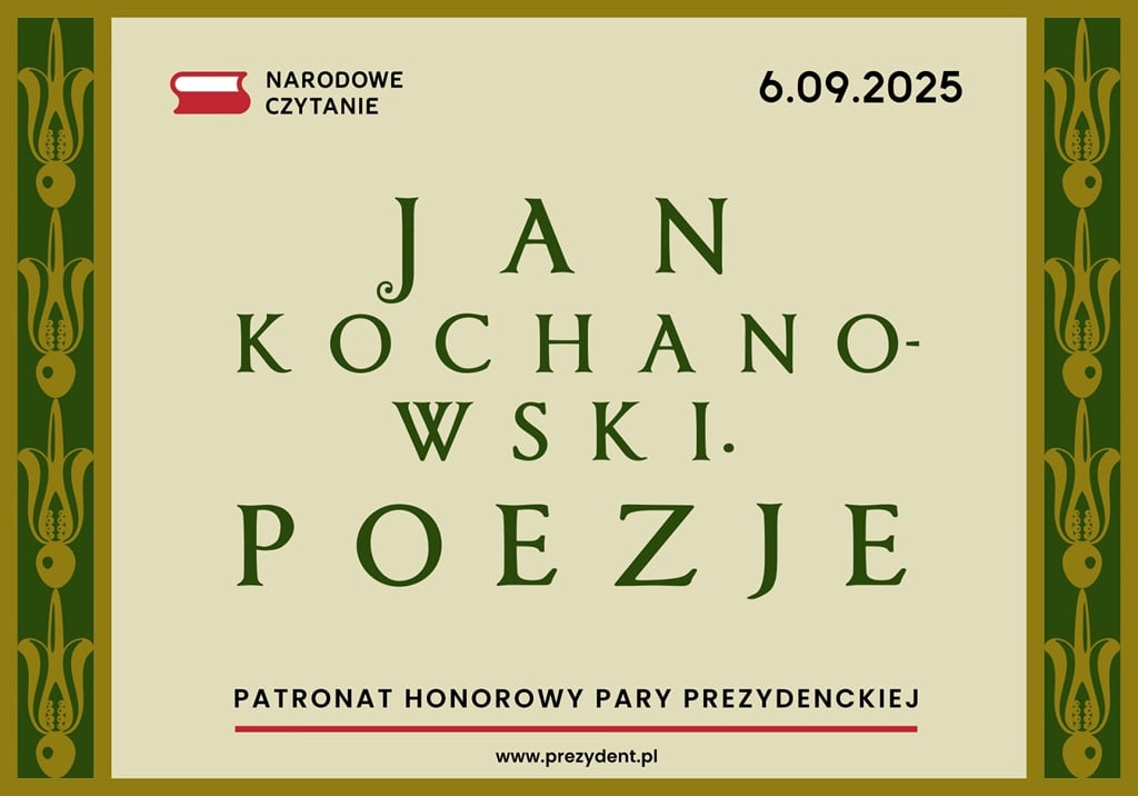 Baner Narodowe Czytanie Jan Kochanowski POEZJE